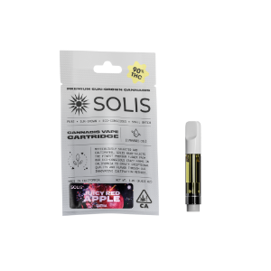 A photograph of Solis Cartridge 1g Sativa Juicy Red Apple