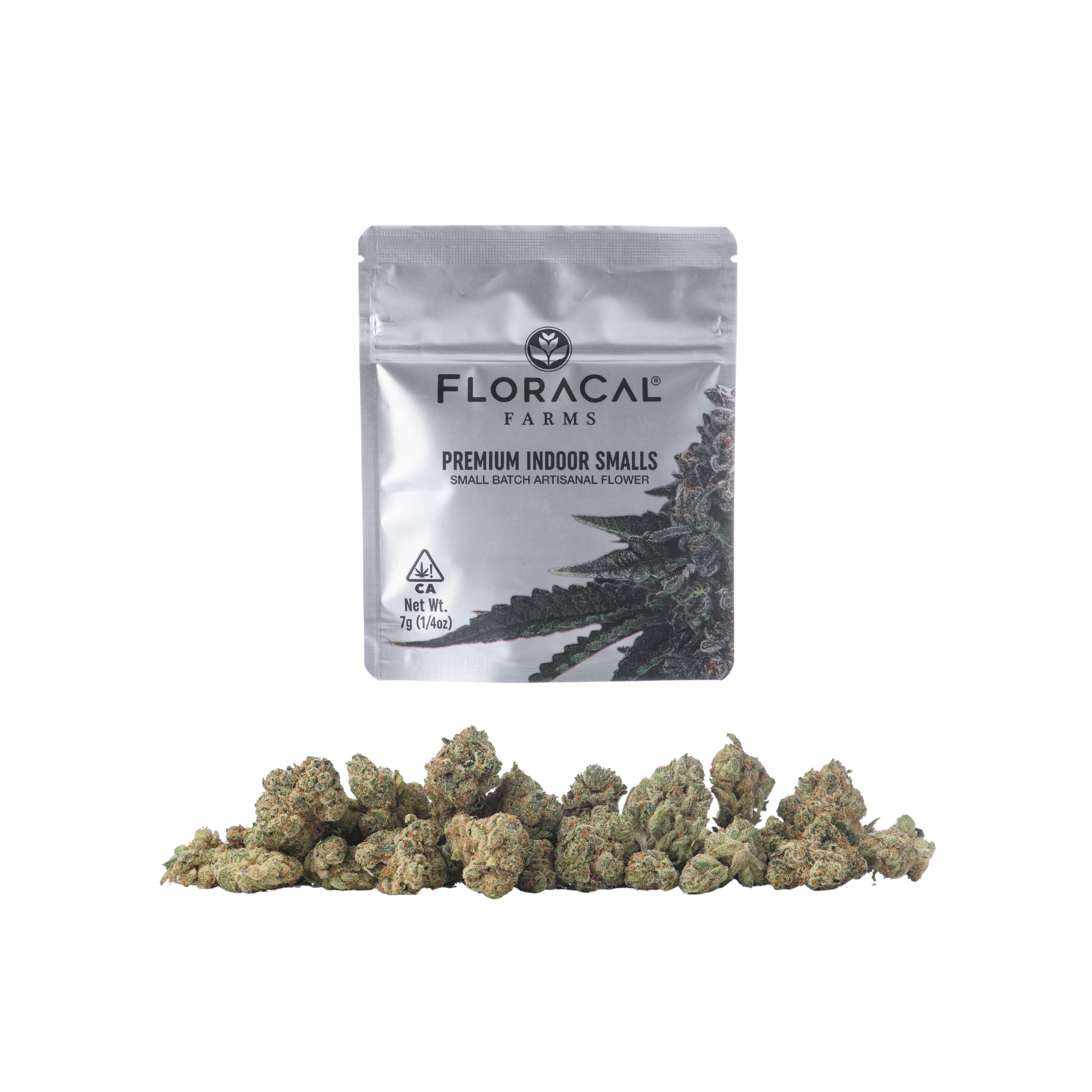 A photograph of FloraCal Flower 7g Smalls Indica Kush Mints