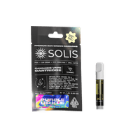 A photograph of Solis Diamond Enhanced Cartridge 1g Indica Purple Urkle