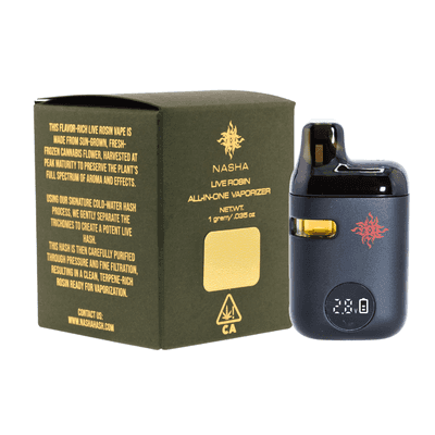 Nasha All-In-One Live Rosin Vape 1g Indica Zee