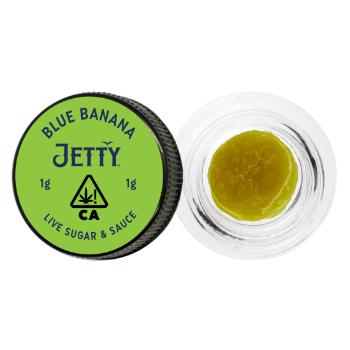 A photograph of Jetty Live Sugar and Sauce 1g Blue Banana