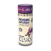 A photograph of CLSICS Rosin Preroll 5pk .5g Indica Deep Purple