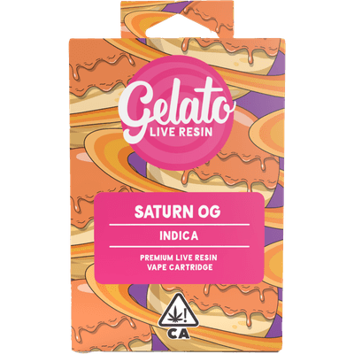 Gelato Live Resin Cartridge 1g Indica Saturn OG 10pk