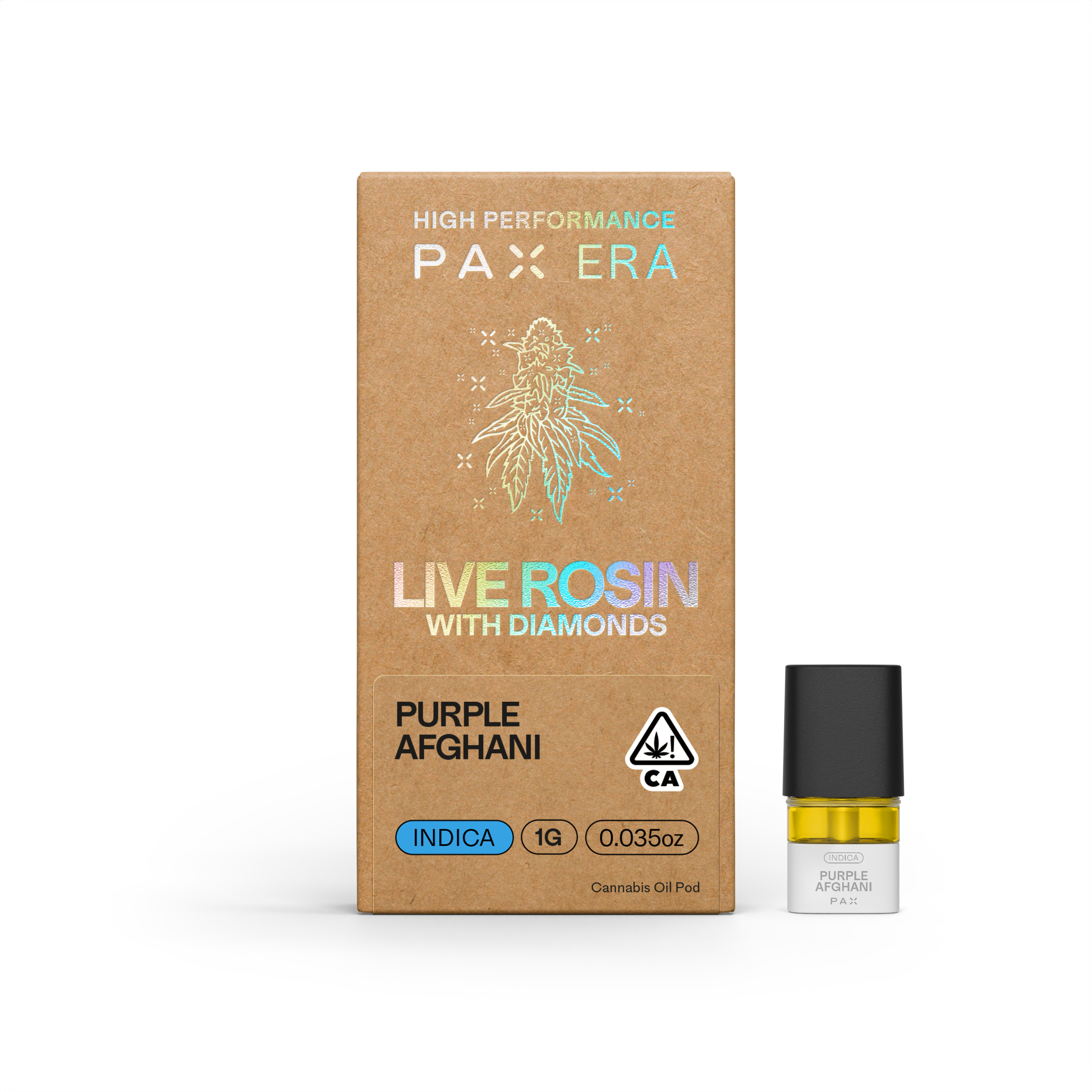 A photograph of PAX Live Rosin Pod 1g Indica Purple Afghani