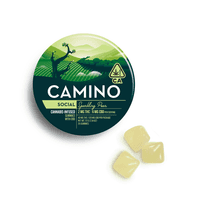 A photograph of Camino Gummies Sparkling Pear CBD 1:3