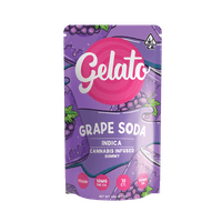 A photograph of Gelato Gummies 100mg Indica Grape Soda 10ct