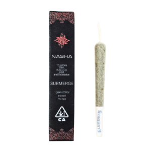 A photograph of Nasha Preroll Submerge Blackwater OG/Queens Chem