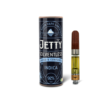A photograph of Jetty Cartridge OCAL 1g Solventless Dazed and Confused