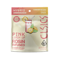 A photograph of CLSICS Live Rosin Gummies Hybrid Pink Lemon Up 2-Piece