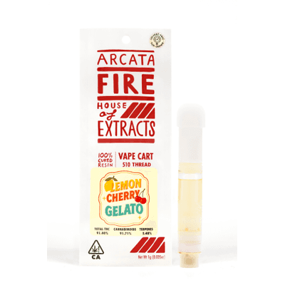 Arcata Fire 100% Cured Resin Cartridge 1g Indica Lemon Cherry Gelato