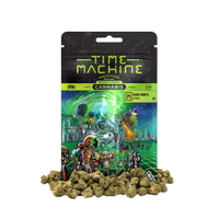 A photograph of Time Machine Flower 7g Hybrid Kush Mints