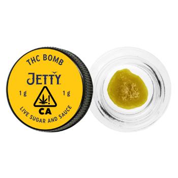 A photograph of Jetty Live Sugar and Sauce 1g THC Bomb