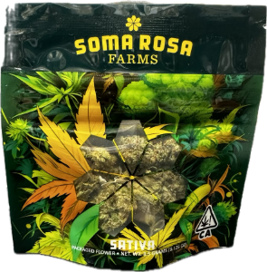 A photograph of Soma Rosa Flower 3.5g Sativa Tropicana Cherry