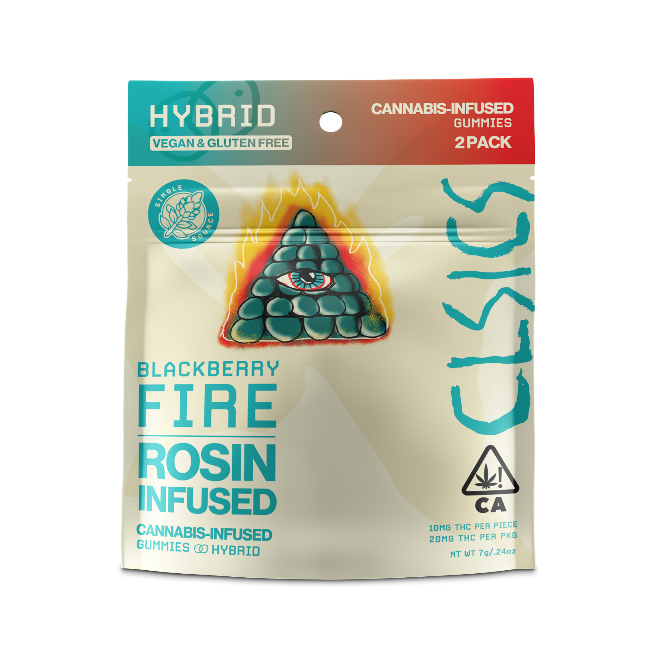 A photograph of CLSICS Live Rosin Gummies Hybrid Blackberry Fire 2-Piece