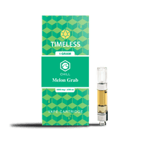 A photograph of Timeless Cartridge Chill 1g Hybrid Melon Grab