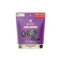 A photograph of CLSICS Live Rosin Gummies Indica Wild Berry 20-Piece