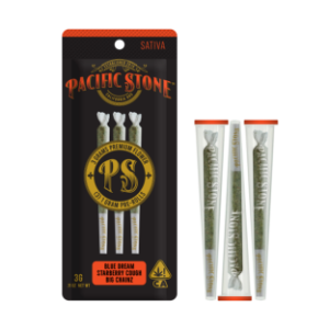 A photograph of Pacific Stone Preroll 1.0g Sativa Variety 3-Pack 3.0g