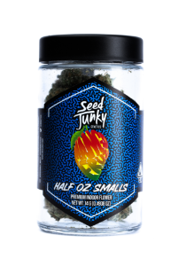 A photograph of Seed Junky Smalls Flower 14g Mango Fruz (I)