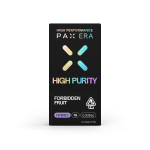 A photograph of PAX High Purity THC Pod 1g Hybrid Forbidden Fruit