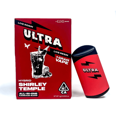 Ultra Live Rosin and Live Resin All-In-One Cartridge 1g Hybrid Shirley Temple