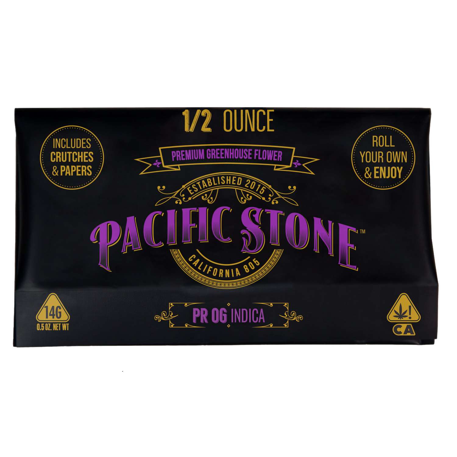 A photograph of Pacific Stone Roll Your Own Sugar Shake 14.0g Pouch Indica PR OG