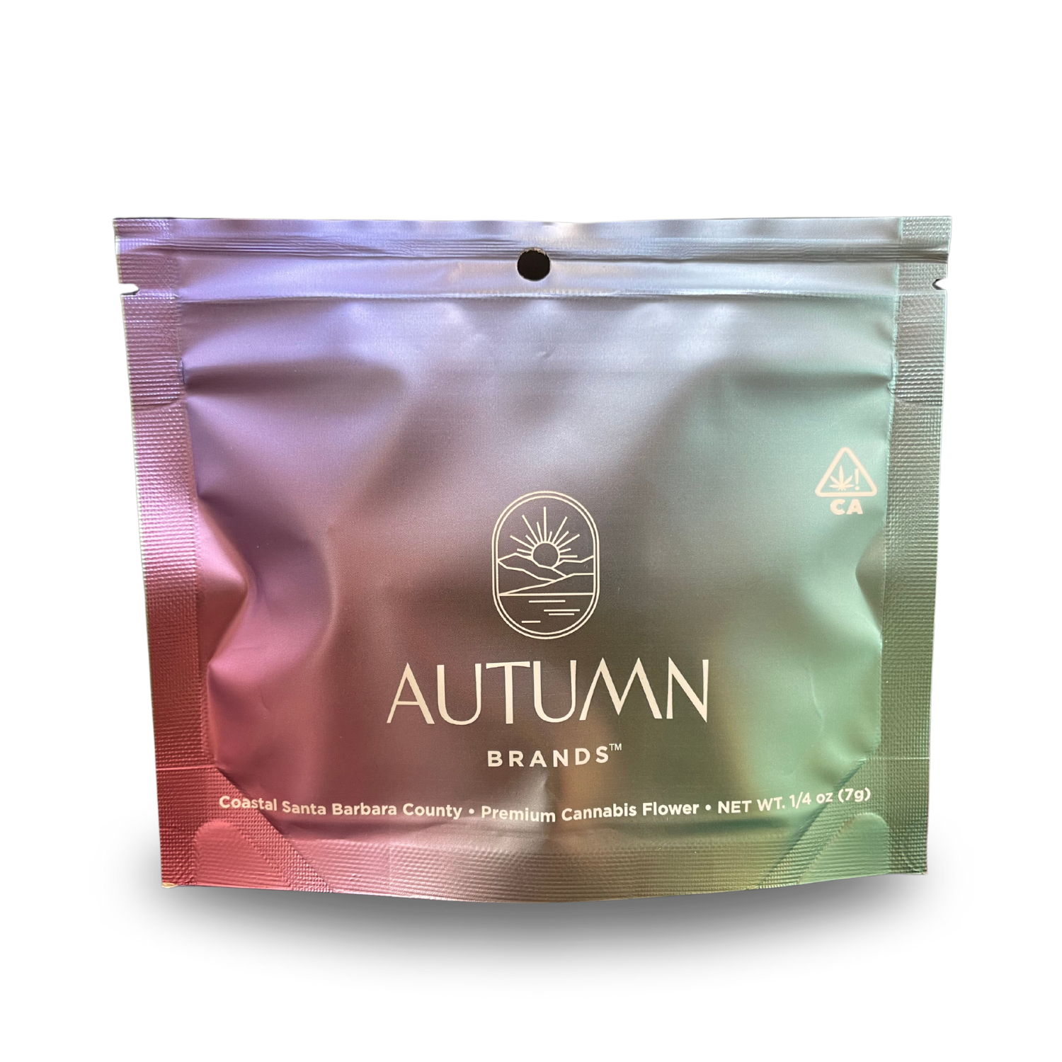 A photograph of Autumn Brands 7g Pouch Indica Purple Carbonite