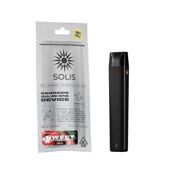 A photograph of Solis All-in-One Vape 1g Sativa Sweet Strawberry