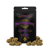 A photograph of Pacific Stone Flower 7.0g Pouch Indica Wedding Cake