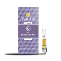 A photograph of Timeless Cartridge Rest 1g Indica Blackwater OG