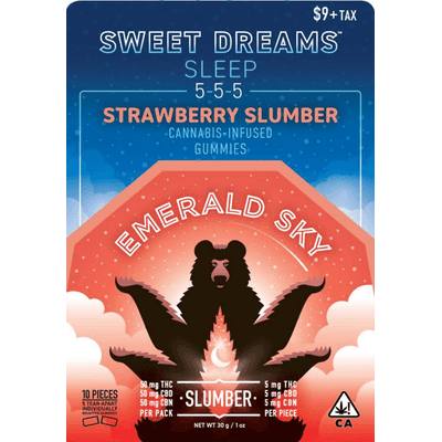 Emerald Sky Sweet Dreams Gummies 5ct 50mg Indica Strawberry Slumber 5:5:5 THC/CB