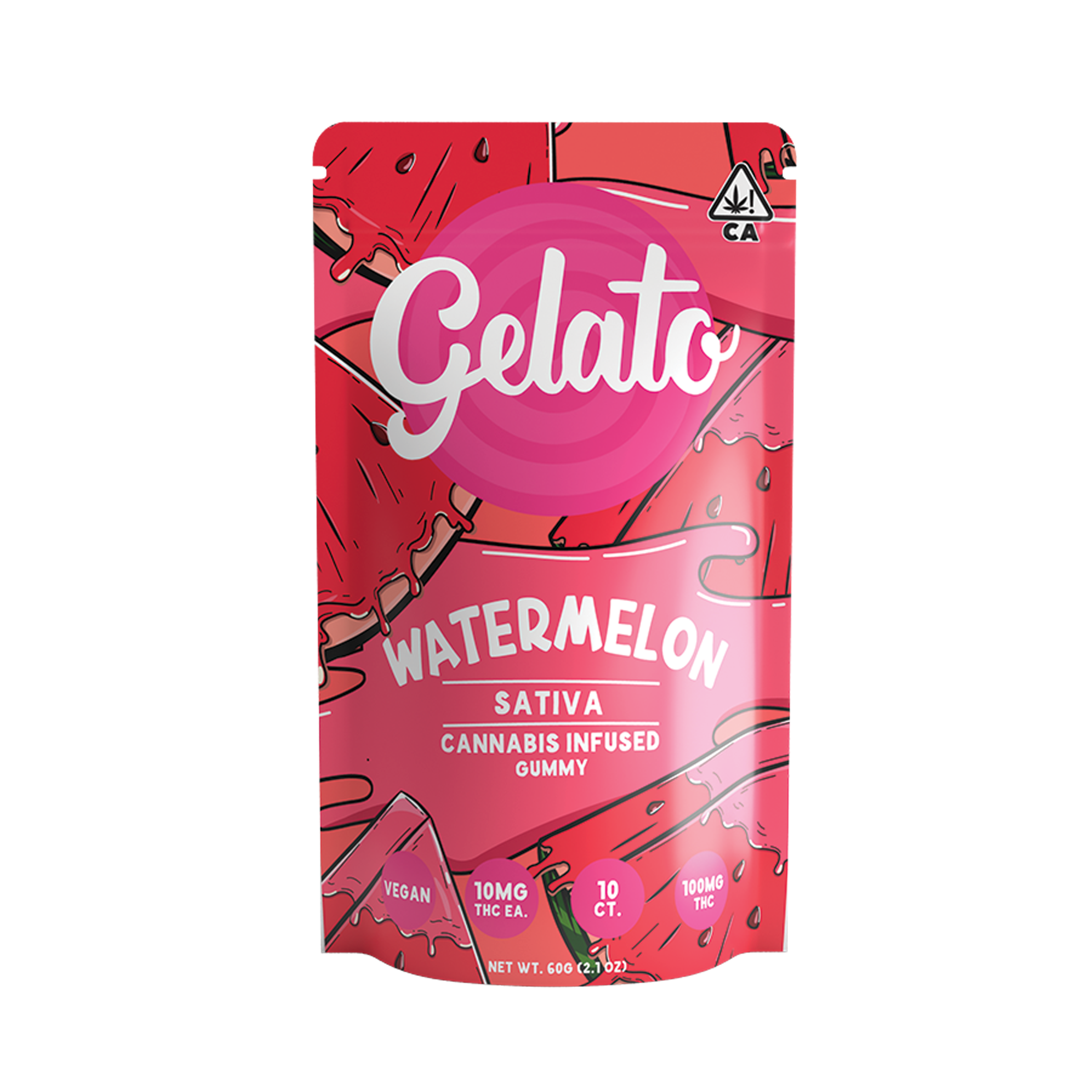 A photograph of Gelato Gummies 100mg Hybrid Watermelon 10ct