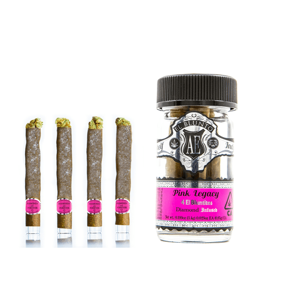 A photograph of El Blunto Platium Diamond Bluntito .75g Sativa Pink Legacy 4pk 3.4g