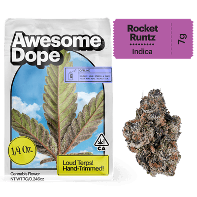 Awesome Dope Flower 7g Indica Rocket Runtz