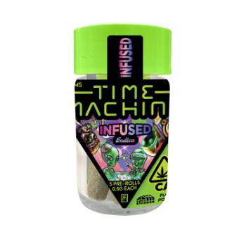 A photograph of Time Machine Infused Preroll 5pk Lemon Cookie