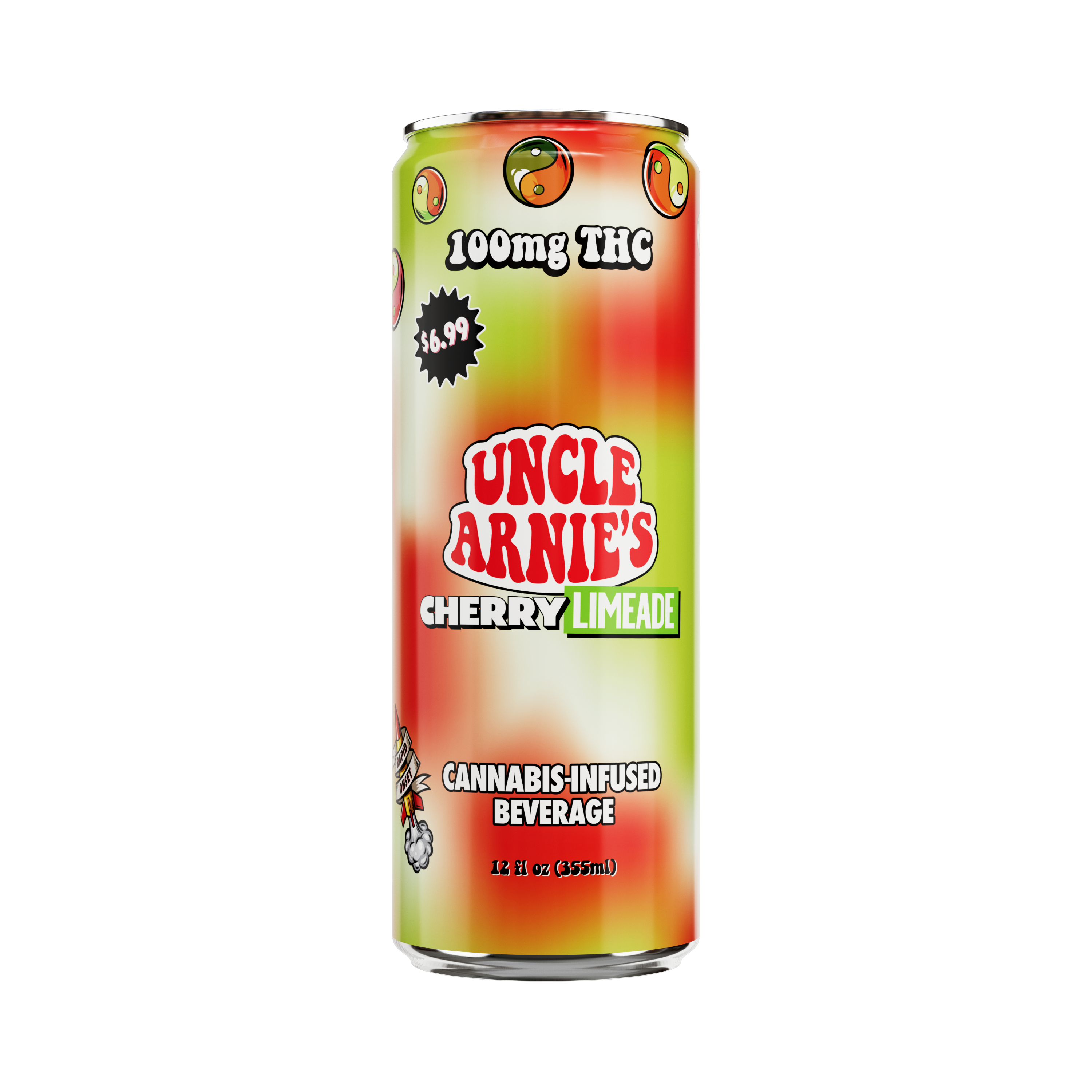 A photograph of Uncle Arnie's Beverage 12oz Cherry Limeade 100mg