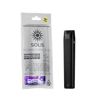 A photograph of Solis All-In-One Vape 1g Indica Purple Punch