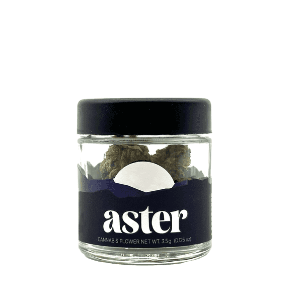 A photograph of Aster Flower 3.5g Indica Saffron