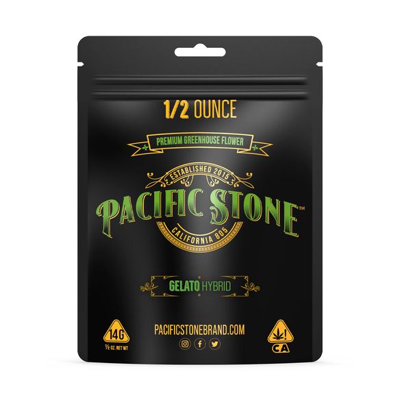 A photograph of Pacific Stone Flower 14.0g Pouch Hybrid Gelato (8ct)