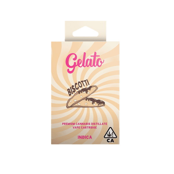 A photograph of Gelato Flavors Cartridge 1g Indica Biscotti