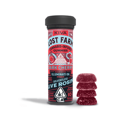 Lost Farm Gummies Dark Cherry Illuminati OG Rosin