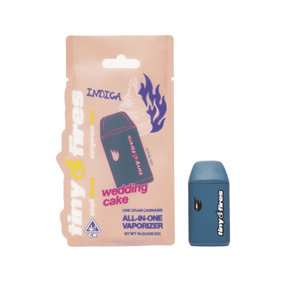 Tiny Fires AIO 1g Cart Indica Wedding Cake