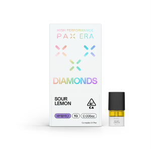 A photograph of PAX Diamonds Pod 1g Hybrid Sour Lemon