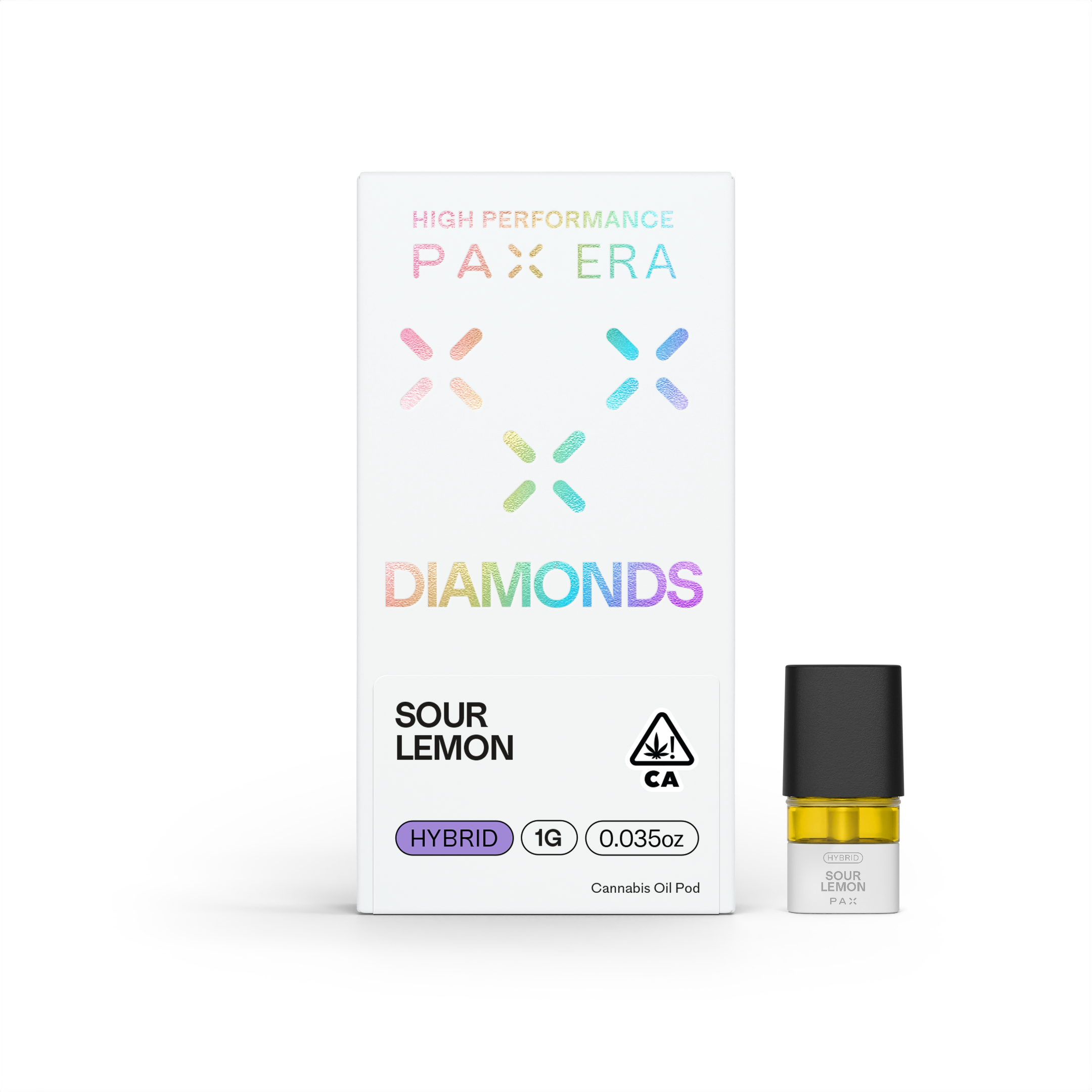 A photograph of PAX Diamonds Pod 1g Hybrid Sour Lemon