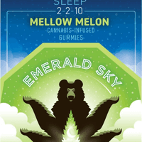 A photograph of Emerald Sky Sweet Dreams Gummies 5ct 20mg Indica Mellow Melon 2:2:10 THC/CBD/CBN