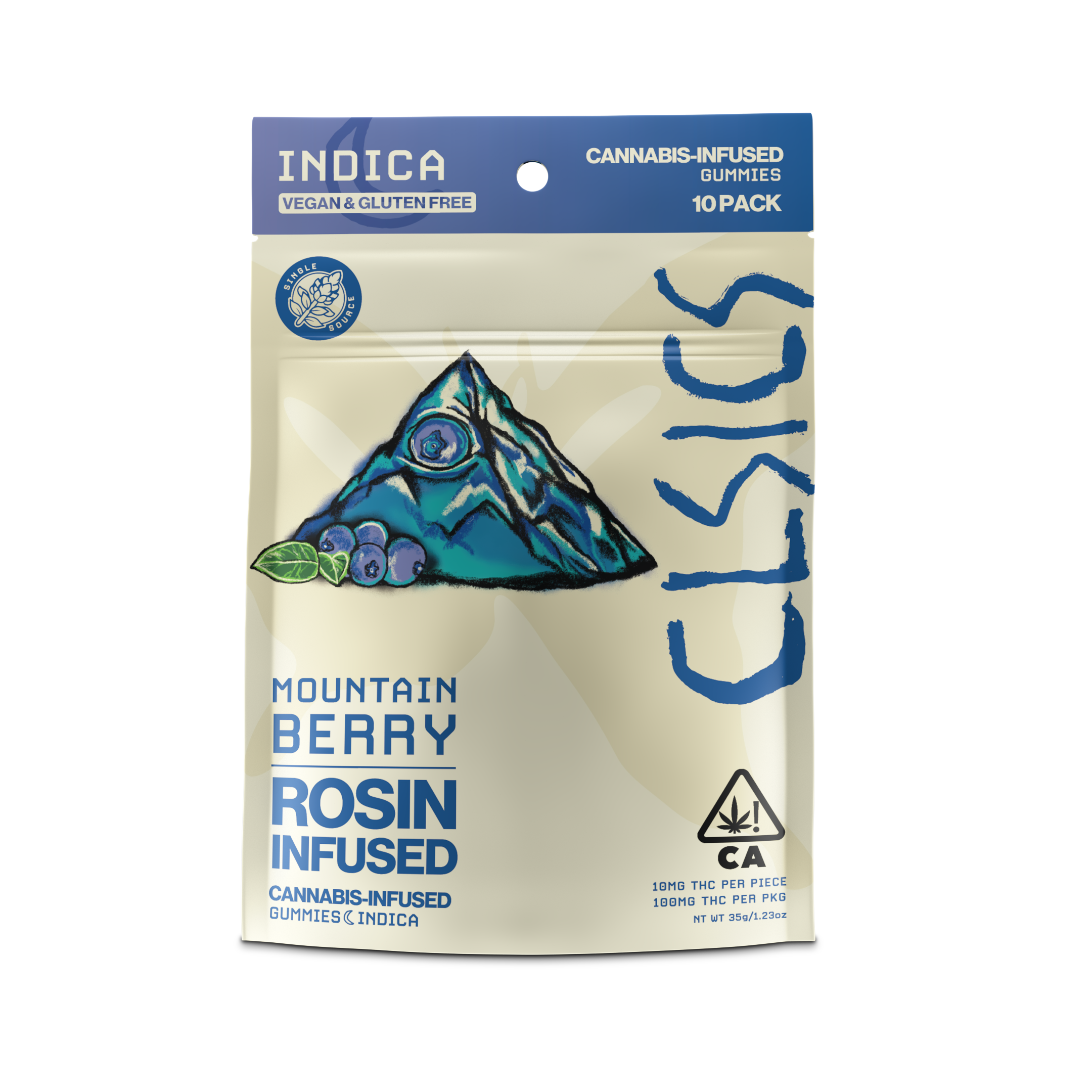 A photograph of CLSICS Live Rosin Gummies Indica Mountain Berry