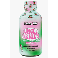 A photograph of Uncle Arnie's Beverage 8oz Watermelon Wave 100mg THC 12pk