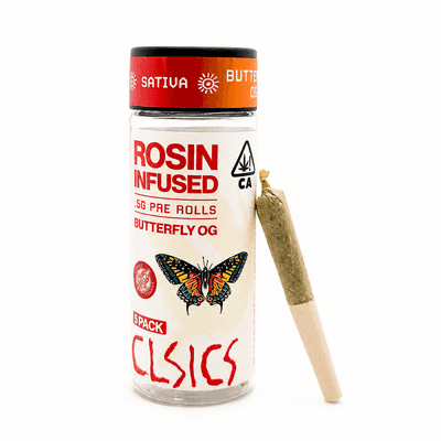 CLSICS Rosin Preroll 5pk .5g Sativa Butterfly OG