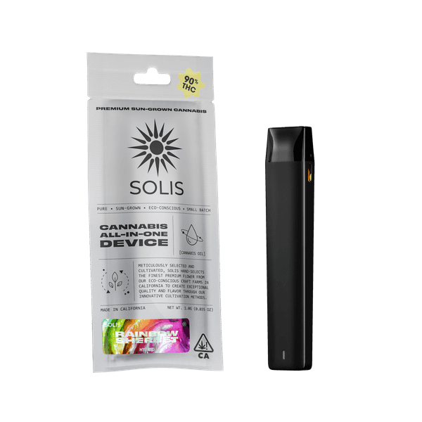 A photograph of Solis All-In-One Vape 1g Hybrid Rainbow Sherbet