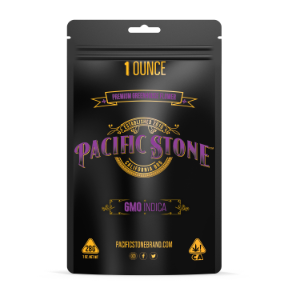 A photograph of Pacific Stone Flower 28.0g Pouch Indica GMO (4ct)