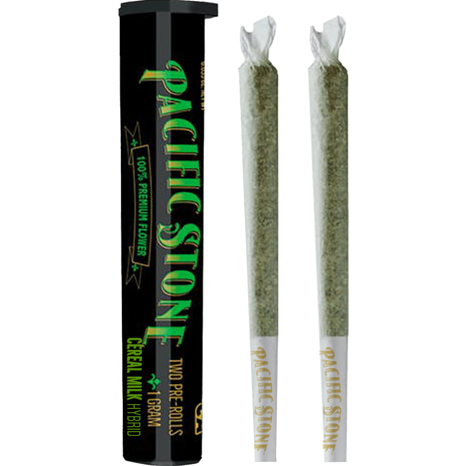 A photograph of Pacific Stone Preroll 0.5g Hybrid Cereal Milk 2-Pack 1.0g